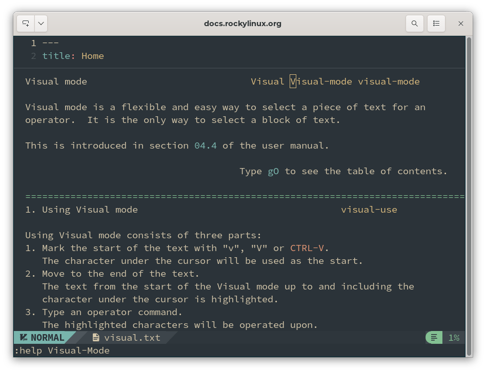 Help Visual Mode
